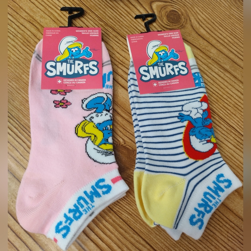 Women's Smurf Short Socks 2 Pairs Size 6-9.5